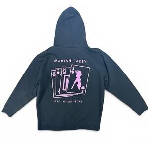 Mariah Carey Hoodie Mens XL Black Pink Full Zip MIMI Live In Las Vegas